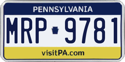 PA license plate MRP9781