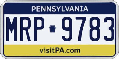 PA license plate MRP9783