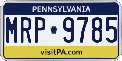 PA license plate MRP9785
