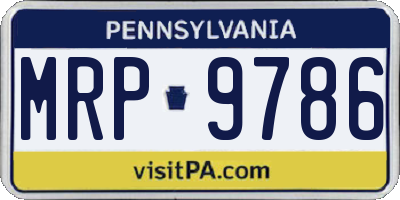 PA license plate MRP9786