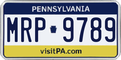 PA license plate MRP9789