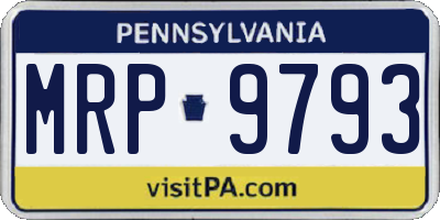 PA license plate MRP9793