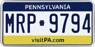 PA license plate MRP9794