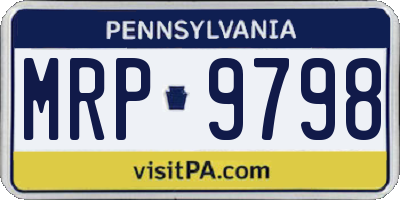 PA license plate MRP9798