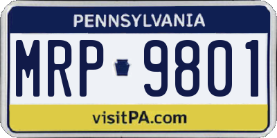 PA license plate MRP9801