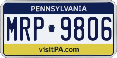 PA license plate MRP9806