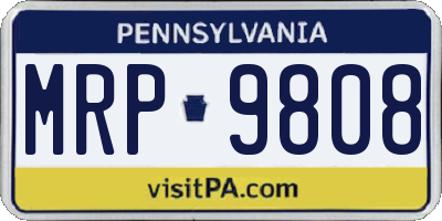 PA license plate MRP9808