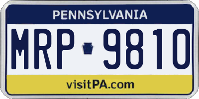 PA license plate MRP9810