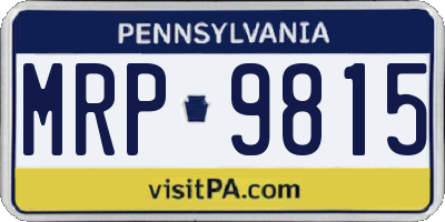 PA license plate MRP9815