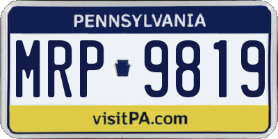 PA license plate MRP9819