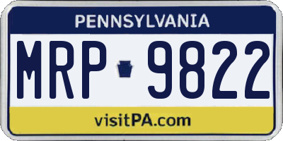 PA license plate MRP9822
