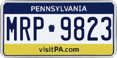 PA license plate MRP9823