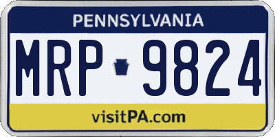 PA license plate MRP9824