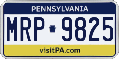 PA license plate MRP9825