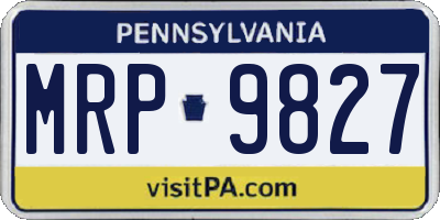 PA license plate MRP9827