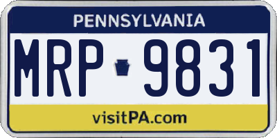 PA license plate MRP9831