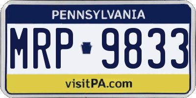 PA license plate MRP9833