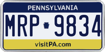 PA license plate MRP9834