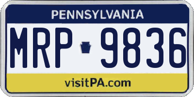 PA license plate MRP9836