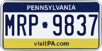 PA license plate MRP9837