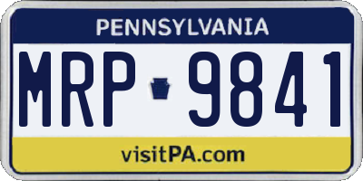 PA license plate MRP9841