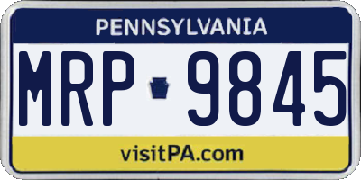 PA license plate MRP9845