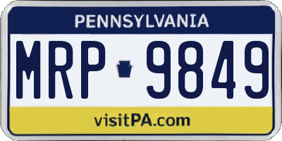 PA license plate MRP9849