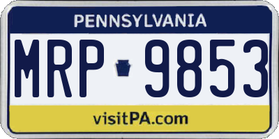 PA license plate MRP9853