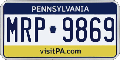 PA license plate MRP9869