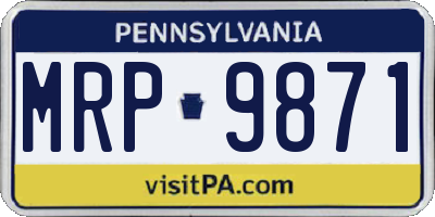 PA license plate MRP9871