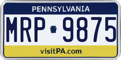 PA license plate MRP9875