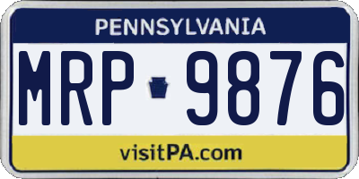 PA license plate MRP9876