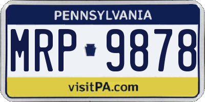 PA license plate MRP9878