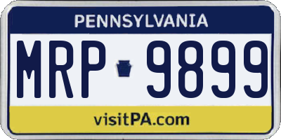 PA license plate MRP9899