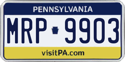 PA license plate MRP9903