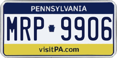 PA license plate MRP9906