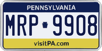 PA license plate MRP9908