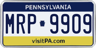 PA license plate MRP9909