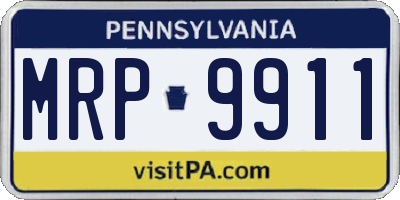PA license plate MRP9911