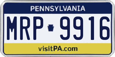 PA license plate MRP9916
