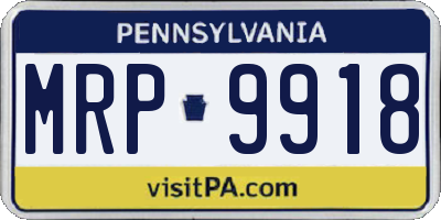 PA license plate MRP9918