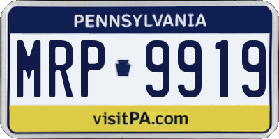 PA license plate MRP9919
