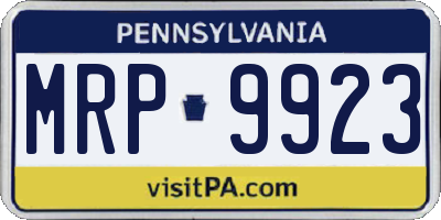 PA license plate MRP9923