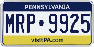 PA license plate MRP9925