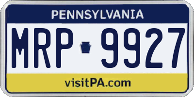PA license plate MRP9927
