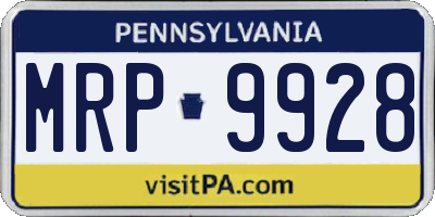 PA license plate MRP9928