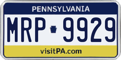 PA license plate MRP9929