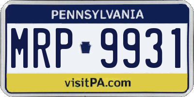 PA license plate MRP9931