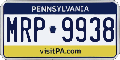 PA license plate MRP9938