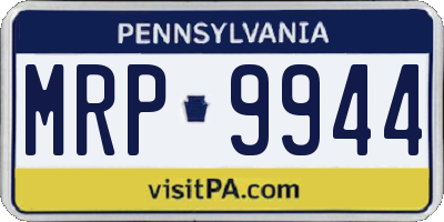 PA license plate MRP9944